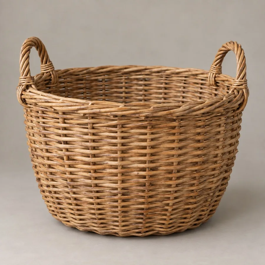 Cesta de mimbre de cosecha