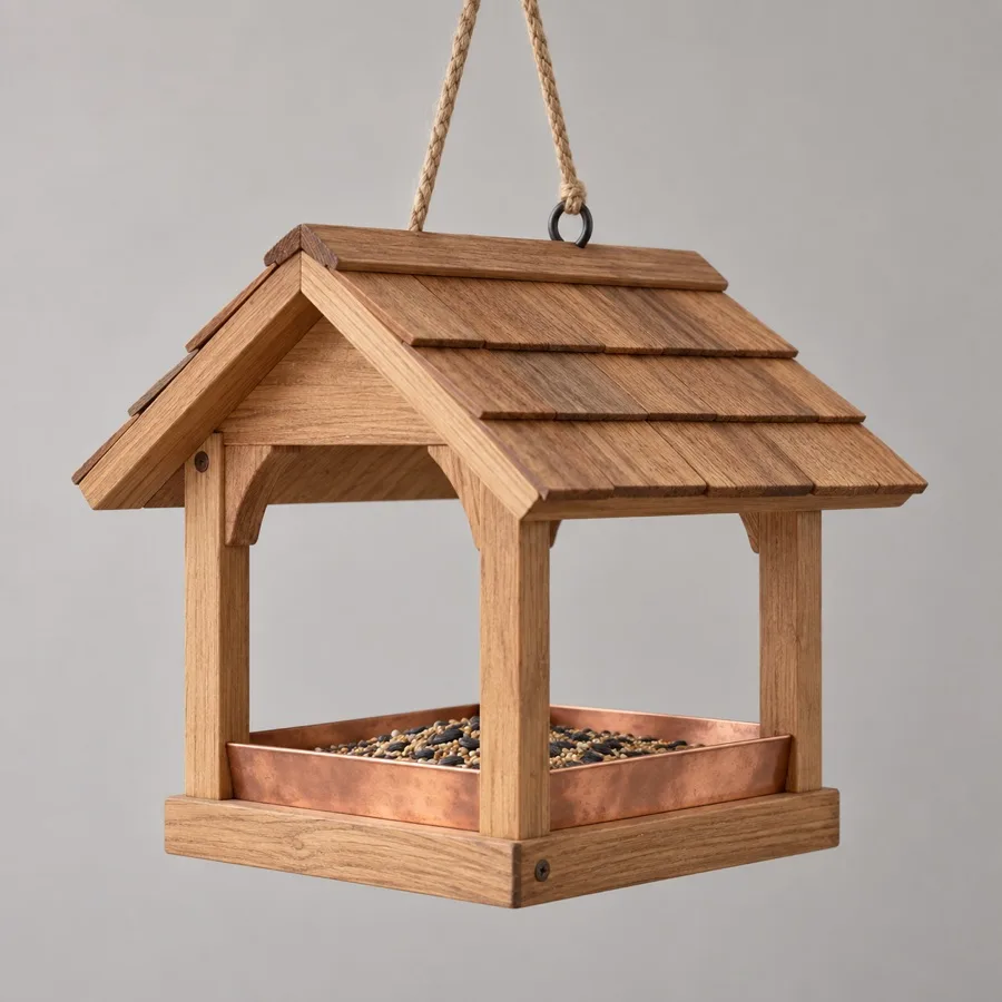 Comedero para pájaros de madera