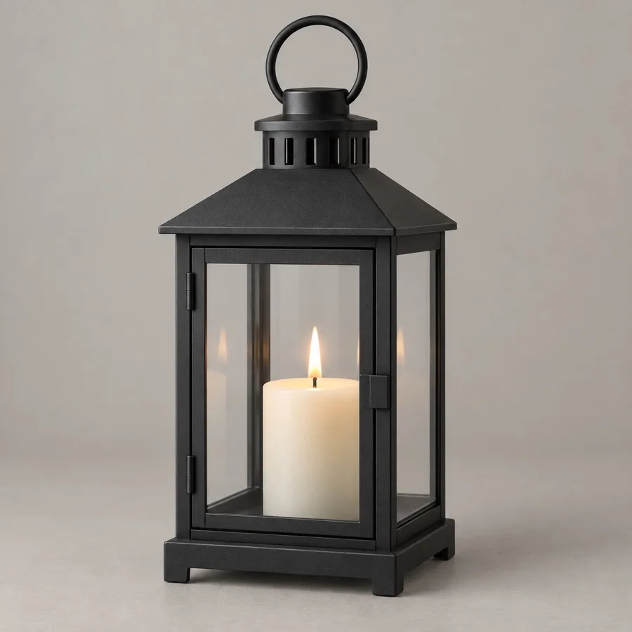 Farol de metal y cristal