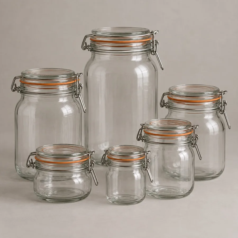 Set de 6 tarros de cristal para conservas